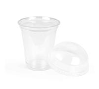 Inoverse 100 bicchieri per smoothie To Go 400 ml, bicchieri da dessert, bicchieri in plastica per caffè freddo, cocktail, tè a bolle con coperchio a cupola con foro