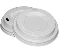 Inoverse 100 tazze da caffè con coperchio Ø 80 mm, coperchio in plastica a prova di perdite, per bicchieri di carta, colore bianco, caffè to go