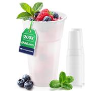 Inoverse 200 bicchieri di plastica, 0,3 l, in plastica, per feste, per feste, in plastica, per feste, per birra, per acqua, colore bianco