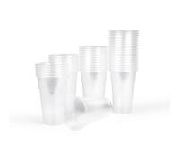Inoverse 50 bicchieri in plastica, 0,5 l, trasparenti, per feste, in plastica, per feste, per feste, per la birra, per l'acqua