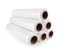 Inoverse 6 Rotoli Pellicola Estensibile Trasparente 50cm/1,5kg - Film Industriale per Imballaggio, Trasloco, Pallet, Uso Manuale, Pellicola Termoretraibile, Forniture da Spedizione