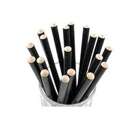 Inoverse Cannucce di Carta 100 Pezzi - Cannucce Biodegradabili Usa e Getta 8x240 mm, Perfette per Cocktail, Feste e Catering, Colore Nero