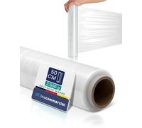 Inoverse Pellicola Estensibile Trasparente - 1 Rotolo 50 cm/2.5 kg, Film da Imballaggio a Mano per Traslochi, Protezione Mobili e Pallet, Materiale da Imballaggio Resistente