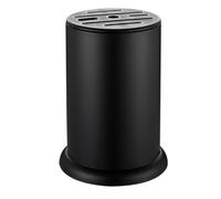 Inox Ceppo Salvaspazio Portacoltelli in Nero Acciaio, Cucina | Supporto Coltelli Foro Drenaggio, Uso Domestico, Struttura Compatta, Finitura Nera