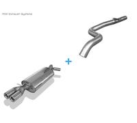 Inox Impianto Completo Racing da Kat Ø63 , 5mm-System VW Golf 4 2x76mm Rotondo