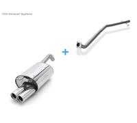 Inox Impianto Completo Racing da Kat Toyota Corolla E12 1.8 Ts 2x80mm Rotondo