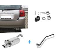 Inox Impianto Completo Racing Toyota Corolla E12 1.8 Ts 135x80mm Ovale Piatto
