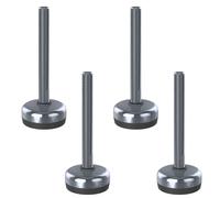 Inox Livellamento Piede M12x100 50mm Base & Antivibrazione Pad 1600kg -set Di 4