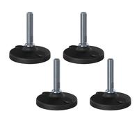 Inox Livellamento Piede M16x70 100mm Plastica Base Con Fori 6000kg - Set Di 4