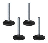 Inox Livellamento Piede M20x150 100mm Plastica Base Con Fori 6000kg - Set Di 4