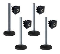 Inox Livellamento Piede M20x230 100mm Plastica Base+ Inserto 40x40x2mm-Set Di 4