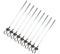 Inox Spiedini Pratici Pezzi e da 20, Acciaio Piatti Barbecue | Argento, Anello per Presa Comoda, Facili da Pulire, per Tenere Cibo Fermo Durante la Grigliata