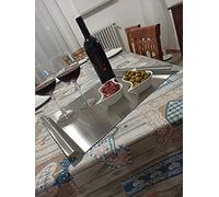 INOXLM Vassoio in Acciaio Inox Dimensione 50 x 40 cm, Piatto di Servizio per Portata antipasti aperitivi Colazione