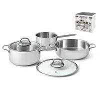 Inoxpran batteria di pentole 5 pezzi Inoxplus in acciaio inox 18/10
