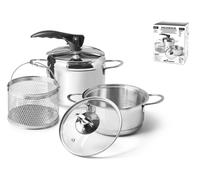 Inoxpran batteria di pentole 5 pezzi Nexus in acciaio inox 18/10