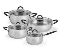 Inoxpran Batteria di Pentole in Acciaio Inox, 8 Pezzi