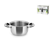 INOXPRAN - Casseruola INOXCLASSIC in Acciaio Inossidabile con 2 Manici in Bachelite, Lavabile in Lavastoviglie, Utilizzabile su Tutti i Piani di Cottura compreso l'Induzione, 18x10,5 cm