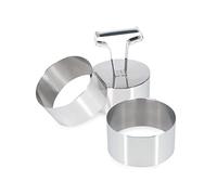 INOXPRAN - Confezione da 3 Coppapasta Tondi INOXPRESS in Acciaio Inossidabile, Pratici e Comodi in Cucina, Ideali per la Preparazione di Primi Piatti, Tartare o Dessert, Dimensioni 7,5 cm