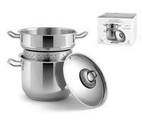 INOXPRAN - Cuocipasta in Acciao Inossidabile con Fondo Induzione, Dotato di Coperchio, Resistente e Duraturo, Design Semplice ed Elegante, Diametro di 24 cm