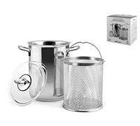 INOXPRAN - Pentola per Asparagi in Acciao Inox Dotata di Cestello, Ideale per la Cottura di Verdure, Pasta, Perfetta per Tutti i Piani di Cottura, Resistente e Versatile, Antigraffio e Antiurto, 16 cm