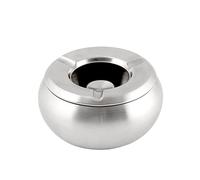 INOXPRAN - Posacenere in Acciaio Inossidabile, Adatto sia per Ambienti Interni che Esterni, Design Classico e Moderno con Superficie Liscia, Antivento e Antigraffio, Dimensione 11x11x6 cm