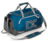 INOXTO Grande borsa da viaggio pieghevole con tasche bagnate e asciutte e scomparto per scarpe, uomo e donna, borsa da viaggio per il weekend, blu/bianco, Tempo libero sportivo