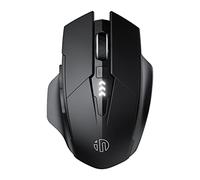 INPHIC Mouse Bluetooth wireless ricaricabile silenzioso multi-dispositivo (Tri-Mode: BT 5.0/4.0 + 2.4G), Livello della batteria visibile, ergonomico portatile 1600 DPI per PC laptop, Nero