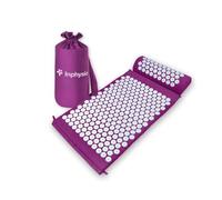 Inphysio - Kit di digitopressione con tappetino e cuscino per massaggio - rilassamento muscolare, sollievo schiena e collo, riduzione della tensione, benessere generale, ipoallergenico, prugna