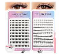 INPING Ciglia Finte Autoadesive, 2 MIX Fluffy e Manga Ciglia Press and Go | 230PCS, C-Curl Naturali Ciuffetti Ciglia Finte kit Senza Colla, Pinzette per Extension Ciglia, Principianti DIY a Casa,8-16mm