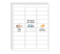 InpourPack Etichette per indirizzi di reso per stampante laser a getto d'inchiostro, 30 etichette UP per Amazon FBA, bianche (50 fogli/1500 etichette)