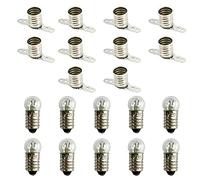 InputMakers - 10 portalampada e10 + 10 lampadine e10 da 3,8 V 0,3 A. Circuiti Elettrici, Kit Circuito Elettrico Scuola Media, Kit Elettrico Scolastico, Circuito Elettrico, Kit Elettronica Bambini.