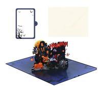 Inquietante biglietto di Halloween pop-up con zucca casa spettrale per decorazione festival saluto fatto a mano con busta vampiri creativi saluti popup