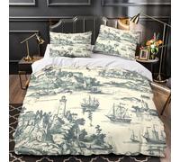 Inquinamento da plastica negli oceani Set Di Copripiumino Biancheria da letto morbida stampa 3D con federe Consapevolezza ambientale marina copripiumino for adolescenti e ragazze King（220x240cm）