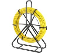INREPRO Nastro per Pesci in Fibra di Vetro Sonda Passacavi in Fibra di Vetro 100m Ø6mm Cavo di Filo In Fibra di Vetro con Supporto in Metallo