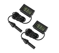 INRIGOROUS Termometro digitale igrometro, 2 Pack mini sonda termometri, misuratore di temperatura e umidità per rettili, incubatore, acquario, pollame, ufficio, camera da letto, soggiorno