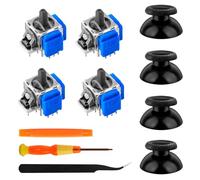 inRobert 4 Pezzi TMR Elettromagnetico Joystick, Accessori di Riparazione Stick Anti-Drift per Playstation 5 Controller, TMR Joystick Ricambio con Cappe Thumbstick(Blu)