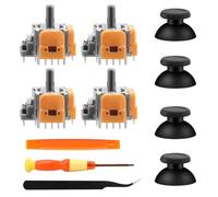 inRobert Joystick a Effetto Hall in Confezione da 4 per Controller PS5, Joystick con Modulo Sensore Analogico 3D, Kit Joystick PS5 Include Cappucci per Levette e Kit di Strumenti di Riparazione