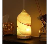 INRORANS Diffusore di oli essenziali in vetro per aromaterapia - 160 ml - Diffusore di aromi ultrasonico a nebbia fredda silenziosa con spegnimento automatico, regolazione timer e luce notturna