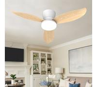 Inrosy Dimmerabile Luce 6 Velocità Ventilatore Da Soffitto Con Luce E Telecomando Reversibile Con Timer Ventilador Techo Con Luz Silencioso Adatto Alle Famiglie,Colore legno naturale-36