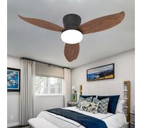 Inrosy Dimmerabile Luce 6 Velocità Ventilatore Da Soffitto Con Luce E Telecomando Reversibile Con Timer Ventilador Techo Con Luz Silencioso Adatto Alle Famiglie,Colore noce-36