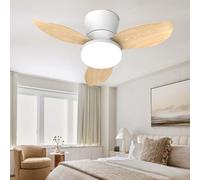 Inrosy Dimmerabile Luce 6 Velocità Ventilatore Da Soffitto Con Luce E Telecomando Reversibile Con Timer Ventilador Techo Con Luz Silencioso Adatto Alle Famiglie,Colore legno naturale-25