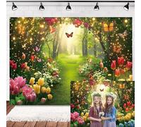 INRUI 2,1 x 1,5 m Primavera Incantato Giardino Fotografia Sfondo Fiabesco Foresta Floreale Farfalla Paese delle Meraviglie Festa