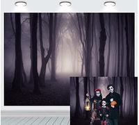 INRUI Halloween nebbioso foresta scura fotografia sfondo magia strega mago stregone fantasma a tema Banner Gloomy Grove mistero vampiro decorazioni sfondo (2,1 x 1,5 m)