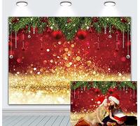 INRUI Inverno Natale Fotografia Sfondo Sparkle Red Merry Xmas Family Party Background (2,1 x 1,5 m)