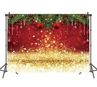 INRUI Inverno Natale Fotografia Sfondo Sparkle Red Merry Xmas Family Party Background (2,4 x 1,8 m)