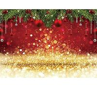 INRUI Inverno Natale Fotografia Sfondo Sparkle Red Merry Xmas Family Party Background (3,0 x 2,4 m)