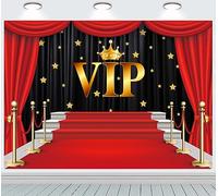 INRUI Red Carpet Fotografia VIP Backdrop Stage Canale Gold Glitter Spots Con Tenda Sfondo Partito Video Shoots Decorazioni (2,4 x 1,8 m)