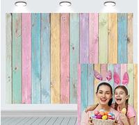 INRUI Sfondo di legno colorato per la fotografia ragazze ragazzi bambino compleanno Baby Shower Party Decorazioni (2,1 x 1,5 m)
