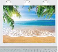 INRUI Tropical Beach Fotografia Sfondo Estate Palme Sfondo Blu Mare Cielo Sole Luau Sfondo a Tema (2,1 x 1,5 m)
