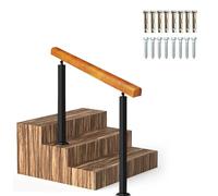 Ins in legno per scale da esterno, ringhiera a pavimento per gradini in cemento o legno, 85 cm, guardrail di transizione e resistente alle intemperie